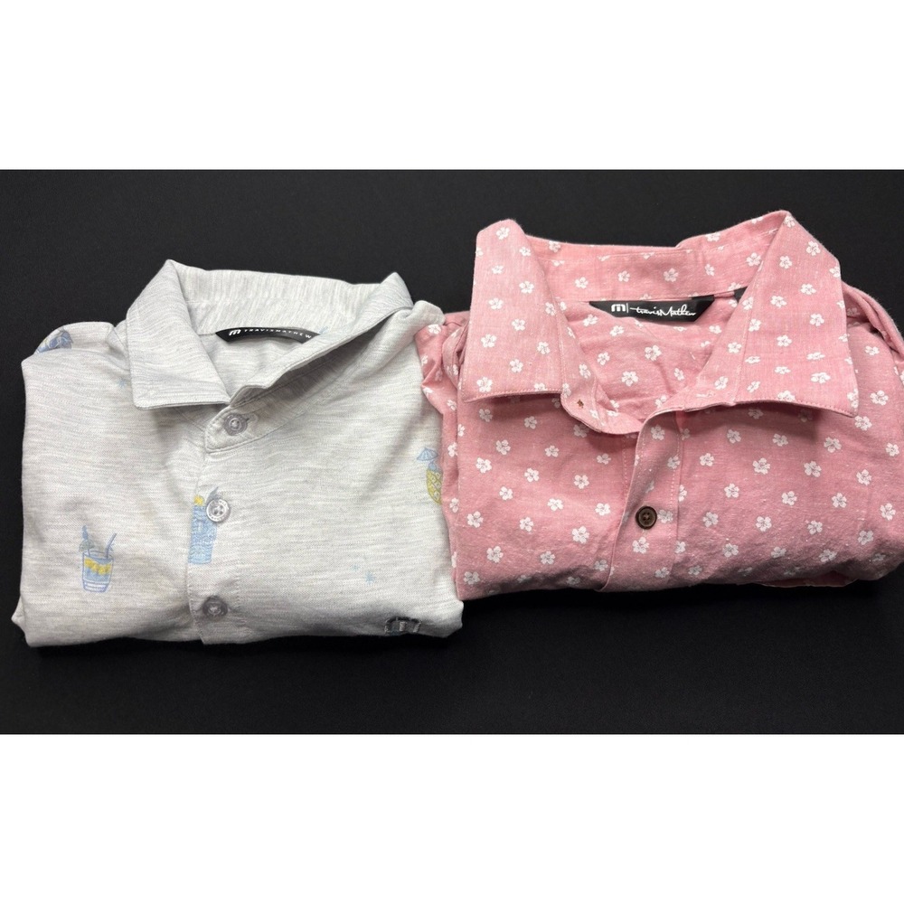 Travis Matthew Polo Shirts Mens XL Tropical Drink Barefoot Resort Lot Of 2 *Read